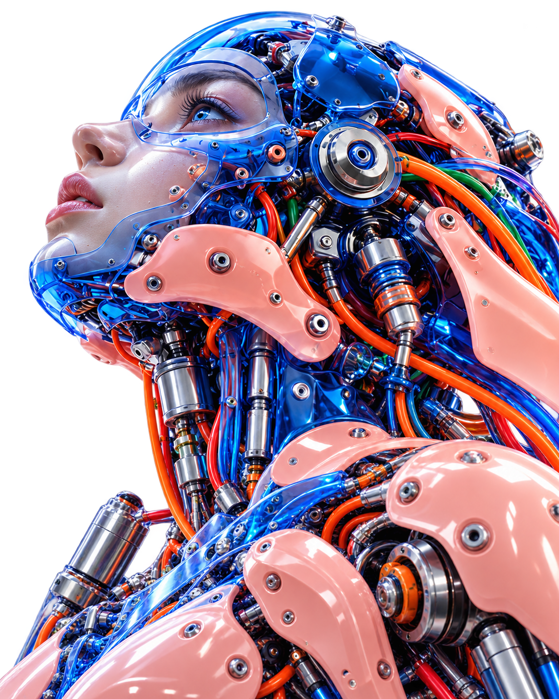 Futuristic biomechanical portrait